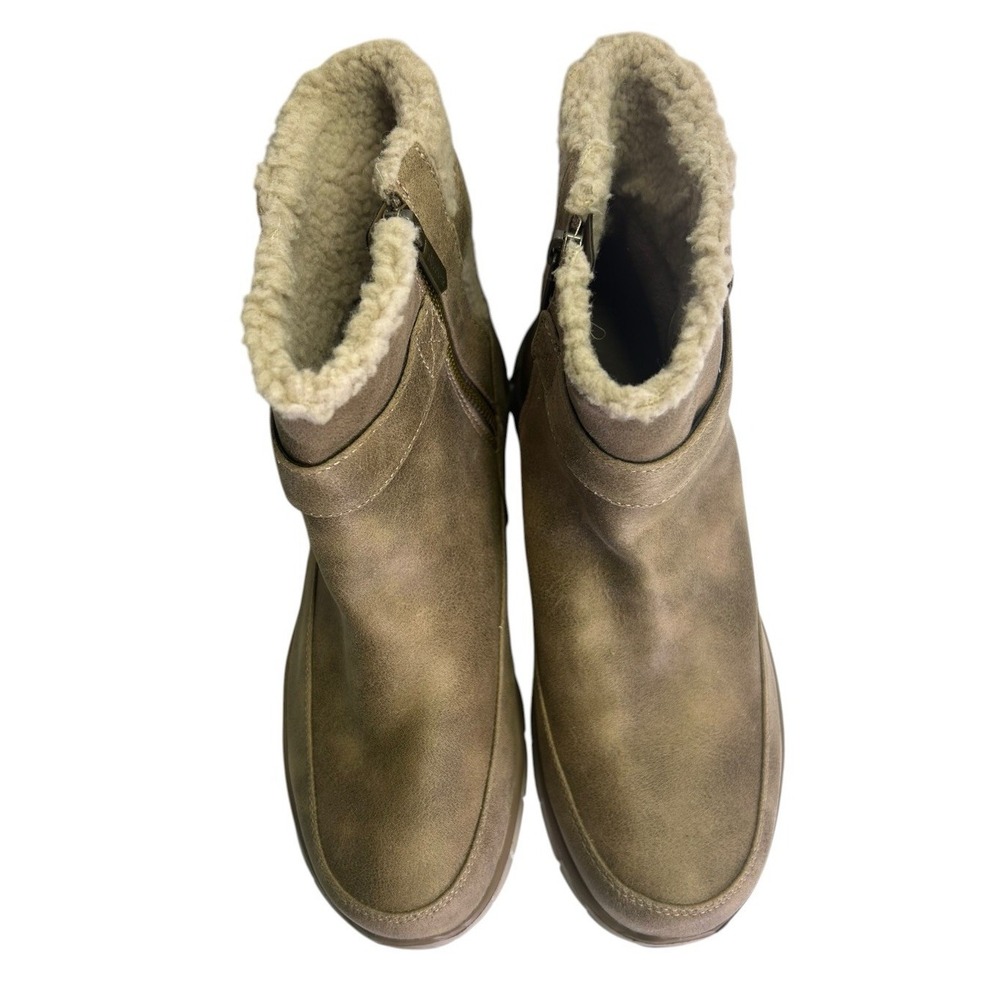 Skechers Womens Synergy Diva Lane Ankle Boots Size 8.5 Taupe Memory Foam - Picture 4 of 8